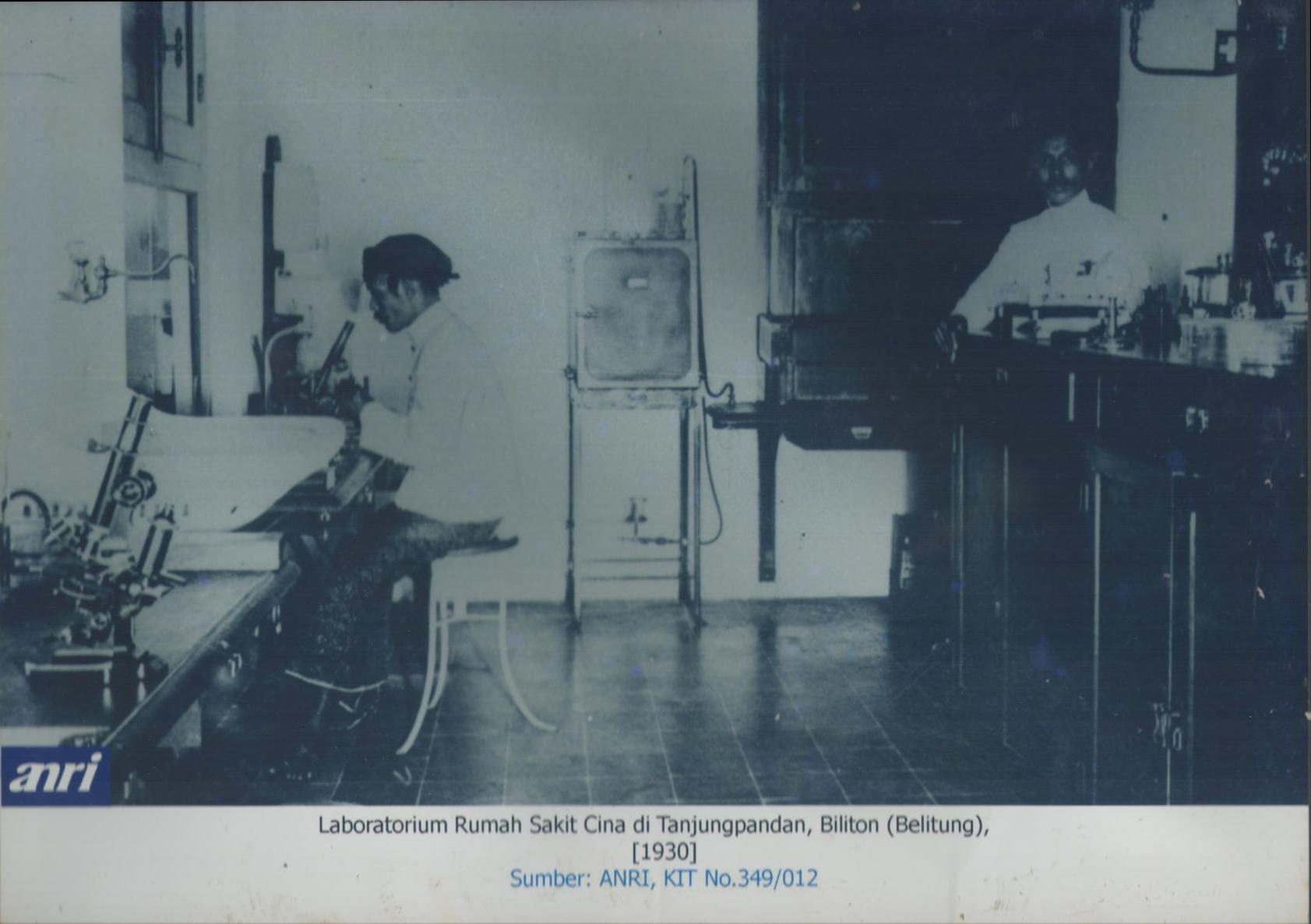 Laboratorium Rumah Sakit Cina di Tanjungpandan, Biliton (Belitung), Tahun 1930