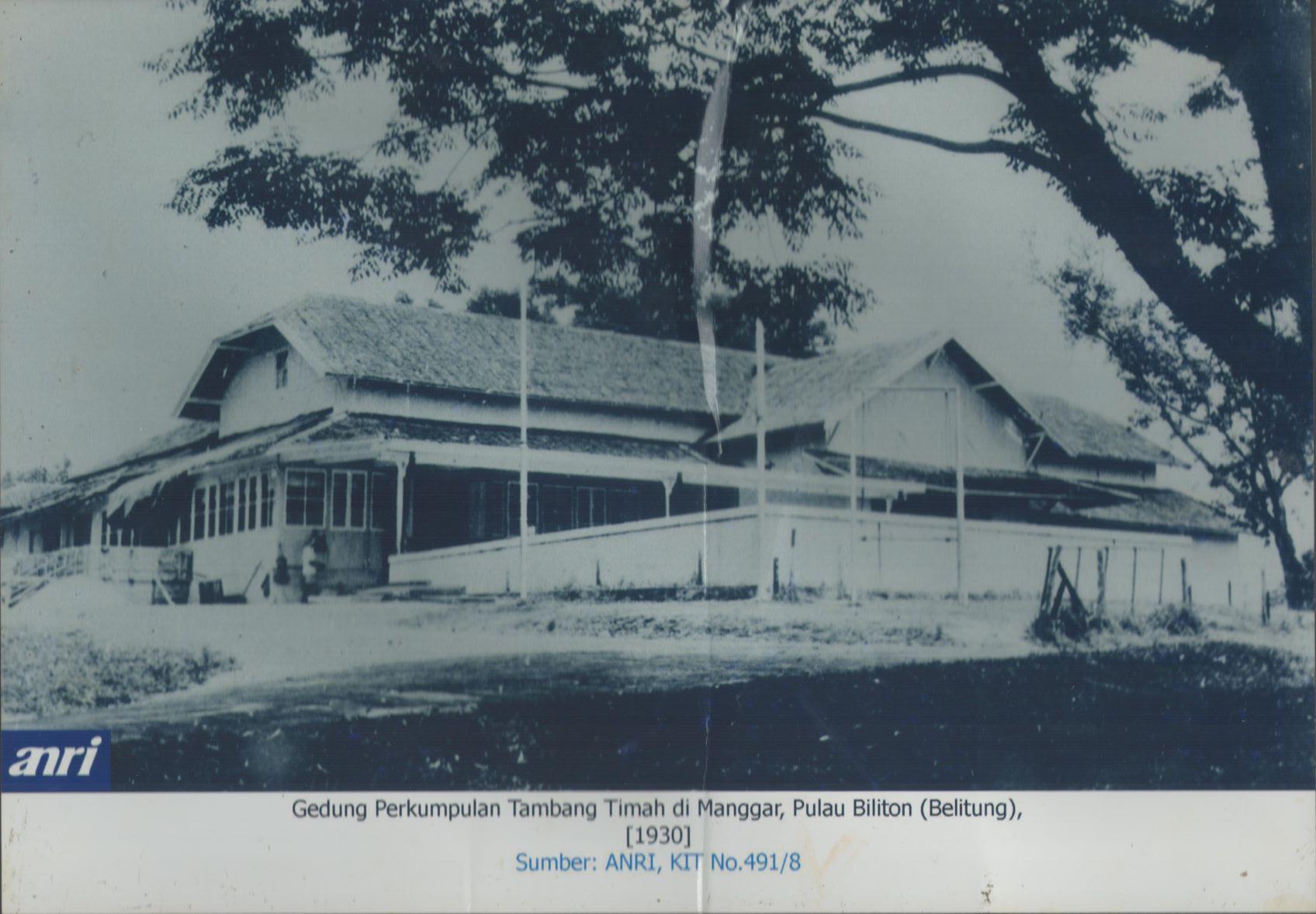 Gedung Perkumpulan Tambang Timah di Manggar, Pulau Biliton (Belitung), Tahun 1930