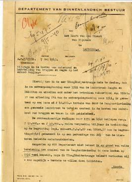 Surat dari Direktur Departemen Dalam Negeri kepada Kepala Dinas Pertambangan Bandung mengenai bantuan biaya pembangunan jembatan dan jalan di Pulau Bangka,  7 Mei 1930