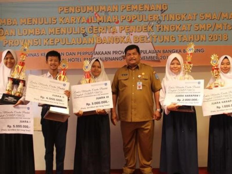 The Announcement of short story writing competition level of Junior High School/MTs Bangka Belitung Province year of 2018