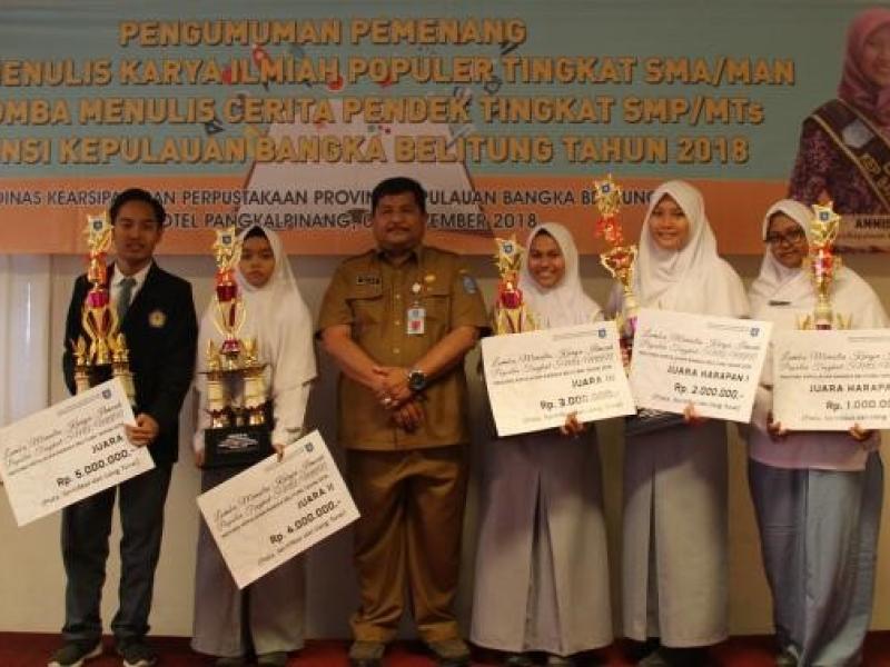 The Announcement of popular scientific work writing competition level of Senior High School/MA of Bangka Belitung Province of 2018