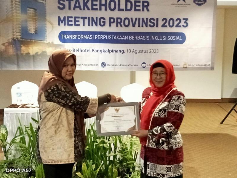 SHM TPBIS Provinsi Babel 2023 Ditutup, Sejumlah Instansi Terima Penghargaan dari Perpusnas