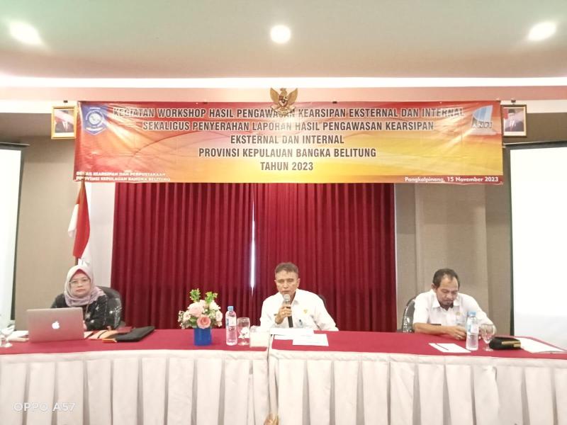 Kepala DKPUS Babel Buka Workshop Hasil Pengawasan Kearsipan Eksternal dan Internal