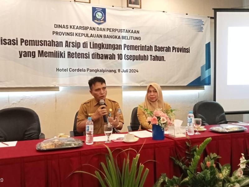 Kepala DKPUS Rakhmadi Buka Sosialisasi Pemusnahan Arsip Retensi Dibawah 10 Tahun