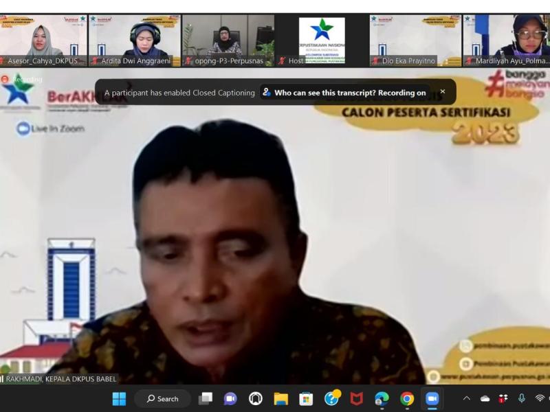 65 Pustakawan Se- Babel Ikuti Bimtek Calon Peserta Sertifikasi, Rakhmadi Sampaikan Hal ini 