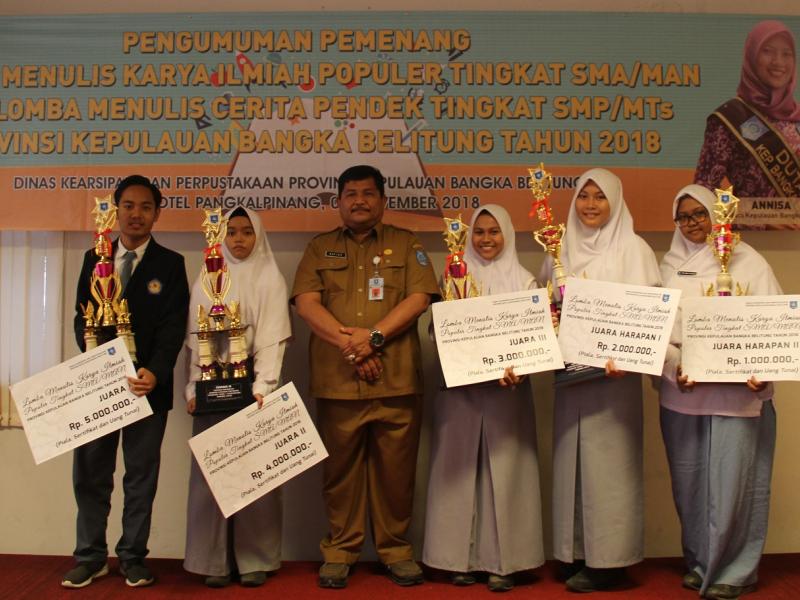 Pengumuman Pemenang Lomba Menulis Karya Ilmiah Populer Tingkat SMA / MA Provinsi Kepulauan Bangka Belitung Tahun 2018 