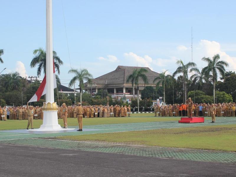 DKPUS jadi Petugas, Pelaksanaan Upacara Bendera Pemprov Babel Berjalan Lancar