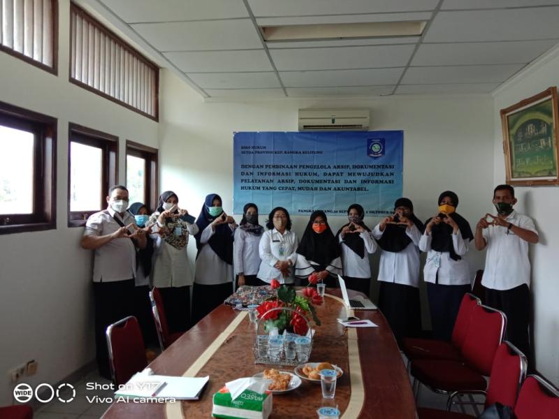 DKPUS Babel Berikan Pembinaan Pengelolaan Kearsipan di Biro Hukum