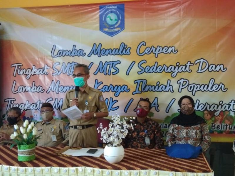 50 Siswa SLTP Ikuti Lomba Menulis Cerpen, Dibuka Kepala DKPUS Babel