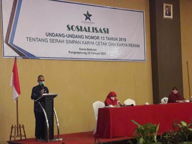 The National Library of the Republic of Indonesia socializes Printed and Recorded Works (KCKR) Submit-Store Act Number 13 of 2018 in Babel