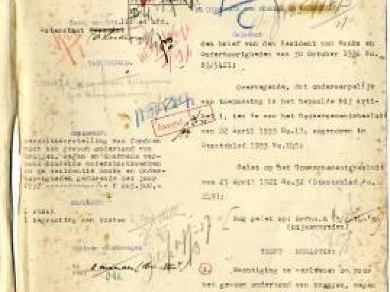 Keputusan Direktur Pengairan tentang pengaturan dana  untuk pembangunan jembatan dan jalan serta pekerjaan pembuatan sistem pengairan di wilayah Residensi Bangka pada tahun 1937 sebesar 263.300 gulden, 5 Januari 1937