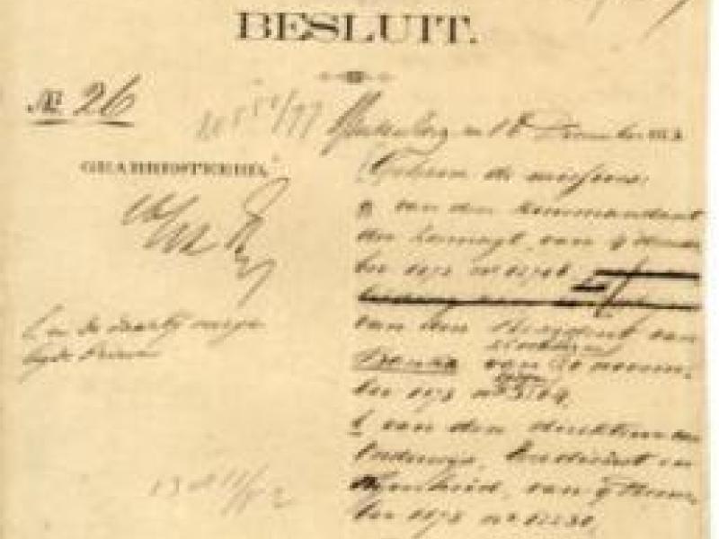 Keputusan Gubernur Jenderal Hindia Belanda Nomor 26  tentang penugasan kepada pegawai pelabuhan untuk ditempatkan sebagai petugas administrasi pada tambang timah di Jebus, Belinyu, Sungailiat, Kerawang, Pangkalpinang,  Sungai Silian, Koba dan Toboali