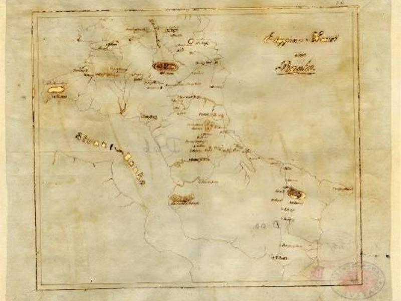 Peta rute jalan di wilayah Bangka,  [1930]