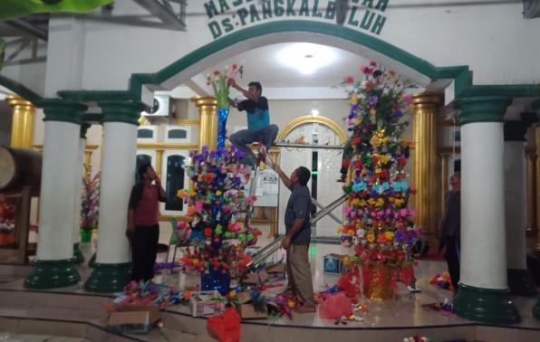 Dokumentasi hiasan khataman Alquran di Desa Pangkal Buluh yang didapatkan Tim Penelusuran Budaya Etnis DKPUS Babel.(foto: ist). 
