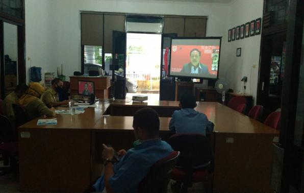 Pelaksanaan Webinar yang diikuti Pegawai DKPUS Babel, Selasa (21/7/2020).
