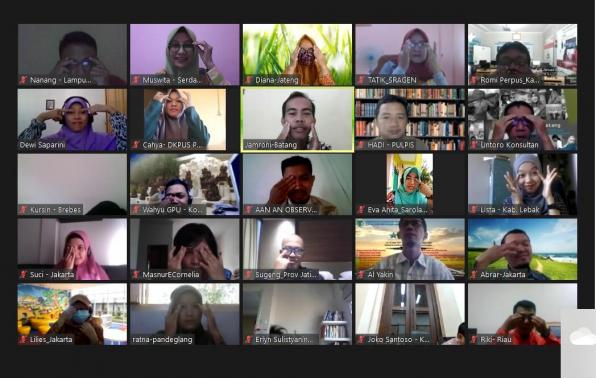 Peserta Pembekalan Master Trainer Baru se-Indonesia via Virtual.