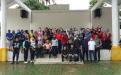 Kepala DKPUS Babel Rakhmad foto bersama seluruh Pegawai DKPUS Babel saat Family Gathering di Taman Sari Pangkalpinang, Selasa (21/12/2021).