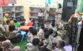 Puluhan anak TK Pembina Kecamatan Taman Sari Pangkalpinang saat belajar cinta buku dan mengela perpustakaan di Perpusprov Babel, Selasa (9/11/2021).