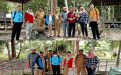 Tim DKPUS Provinsi Babel didampingi Kepala DPK Basel, Camat Kepulauan Lepar, Kades Penutuk saat berada di depan Meriam peninggalan Raja Melayu di Bukit Penutuk, Selasa (4/10/2022). 