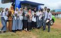 Tim Pusling Provinsi foto bersama siswa SMKN 1 Koba, disela kegiatan layanan Pusling, Senin (5/9/2022).