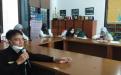 Kepala DKPUS Babel Rakhmadi saat menyampaikan pertanyaan dalam Sosialisasi Pemusnahan Arsip via zoom meeting, Rabu (30/6/2021).