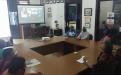 Kepala DKPUS Babel Dr Asyraf Suryadin saat menggelar zoom meeting bersama ASN DKPUS Babel yang WFH.