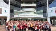  Kepala DKPUS Provinsi Babel bersama 141 Kepala SMA/SMK/MA, Pengelola Perpustakaan SMA/SMK/MA, foto bersama di depan Gedung Perpustakaan Nasional di Jakarta, Senin (7/8/2023) sore.