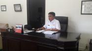 Kepala DKPUS Babel Rakhmadi saat rapat bersama Pejabat di Lingkungan DKPUS Babel, Rabu (9/3/2022).